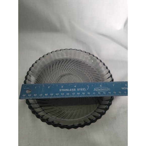 Pair of Vintage Libbey Smoke Gray Swirl Glass 7" Plate & Mug Lunch Dessert - Picture 11 of 11